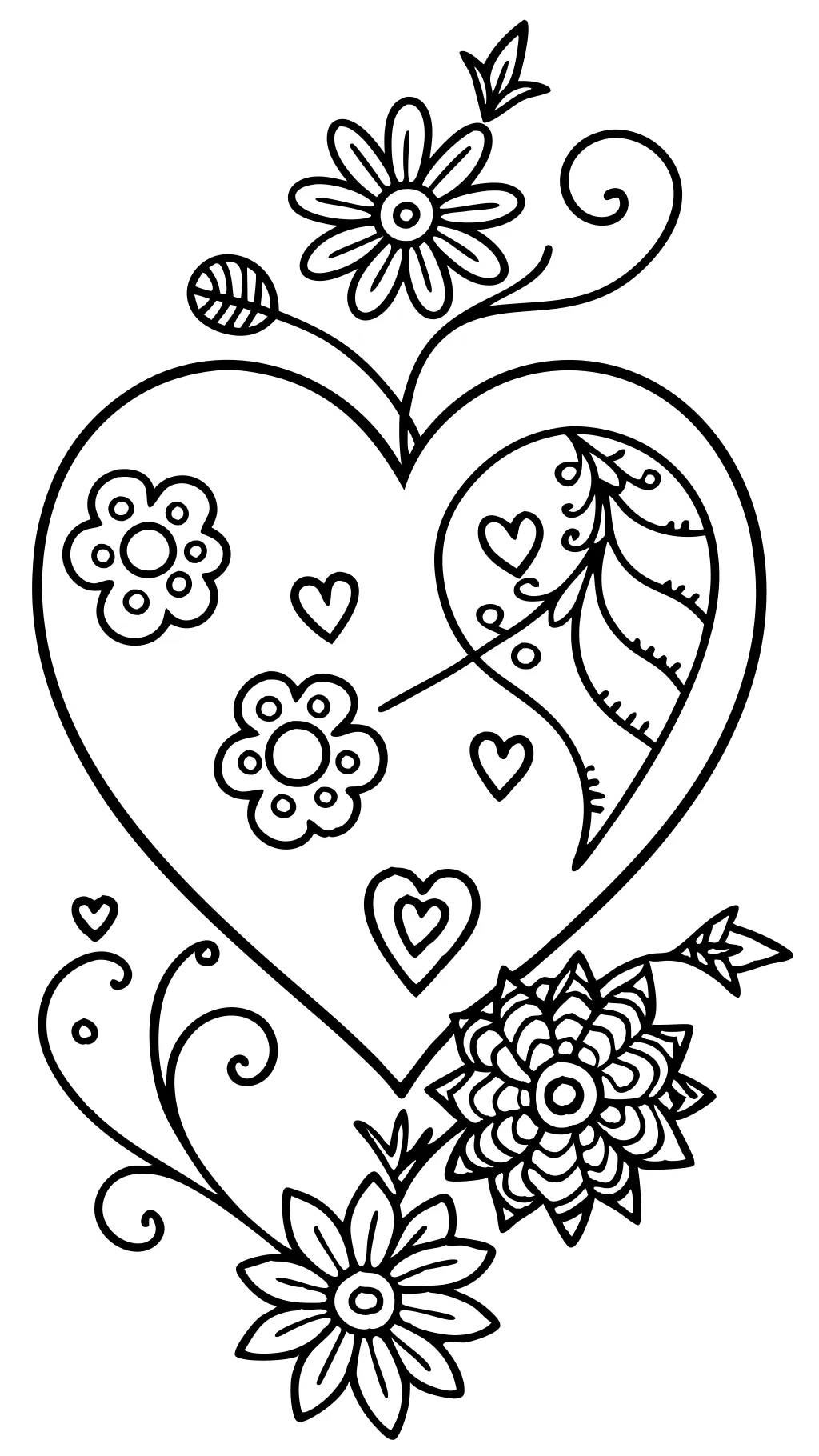 valentine heart coloring pages